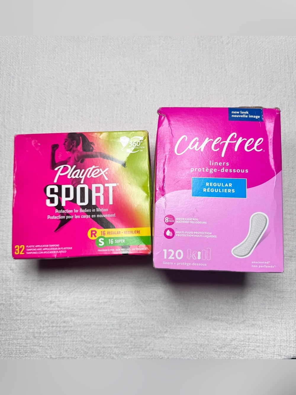 NEW Women Playtex Sport Tampons and Carefree Panty Lines